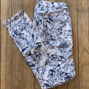 Printed floral stretch jeans